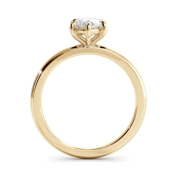 Brilliant Moissanite Solo Ring in 14K Gold