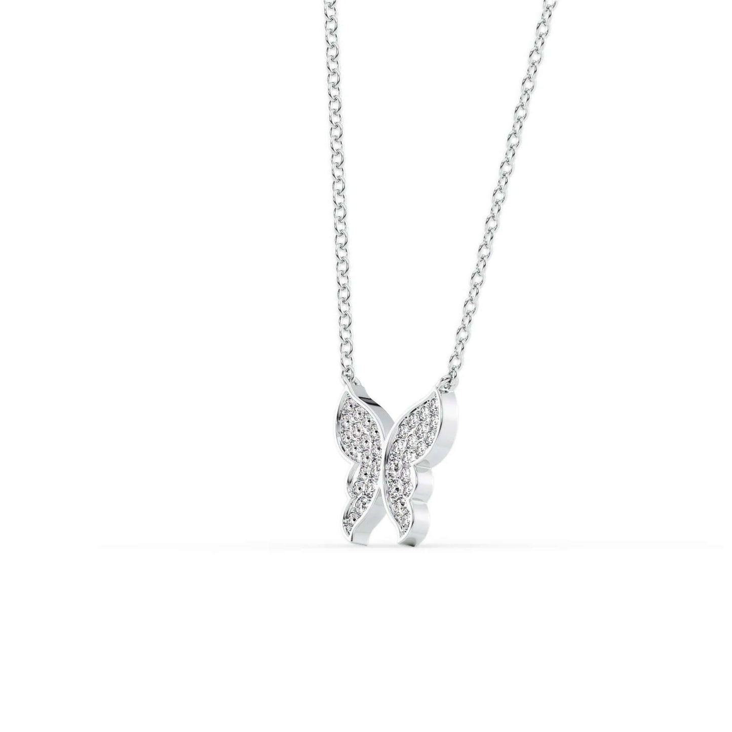 Butterfly Necklace, Gold Diamond Butterfly