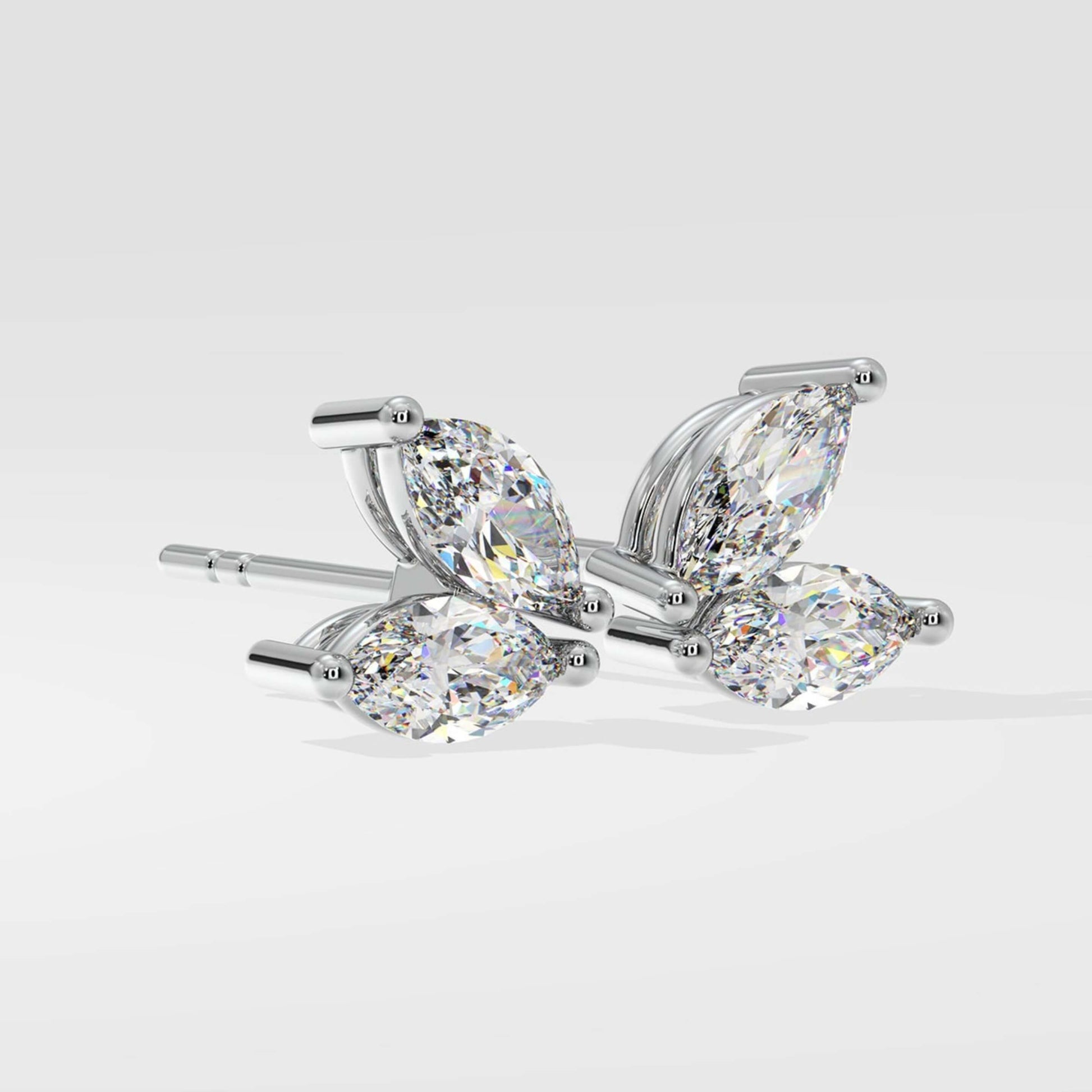 Butterfly Stud Earrings, Lab Diamond Earrings