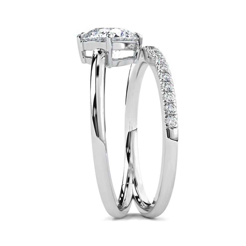 Bypass Moissanite Engagement Ring