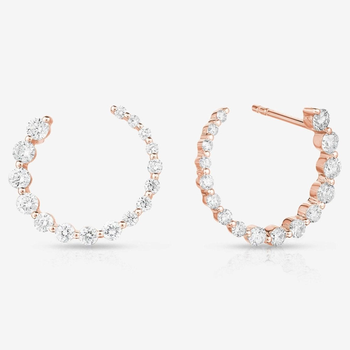 Created Diamond,  14k Gold Earrings,  Diamond Hoops,  Gold Hoop Earrings,  Bridal Hoop Earrings,  Lab Grown Earrings,  14kt Hoop Earrings,  14k Diamond Earrings