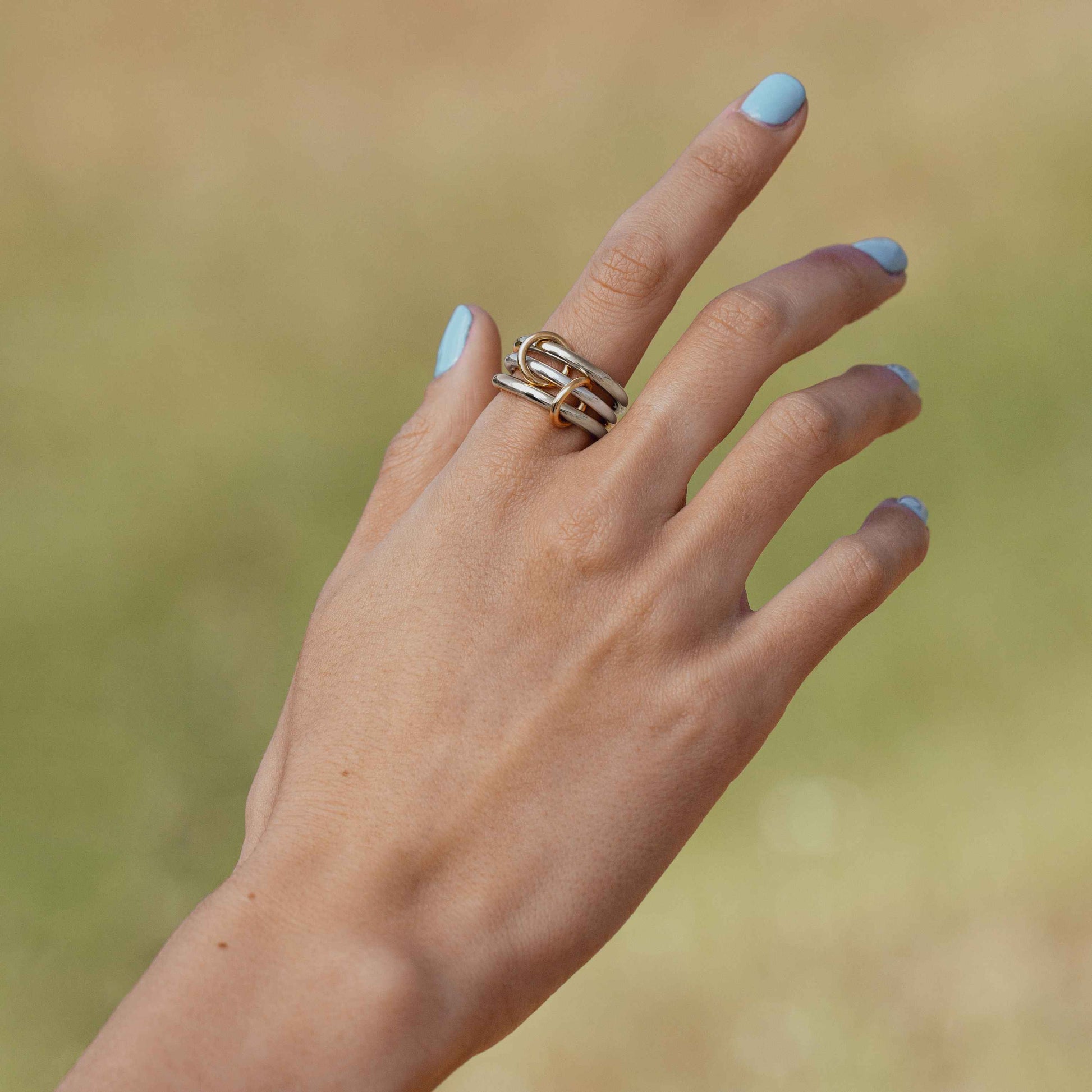 Chunky Gold Connector Ring