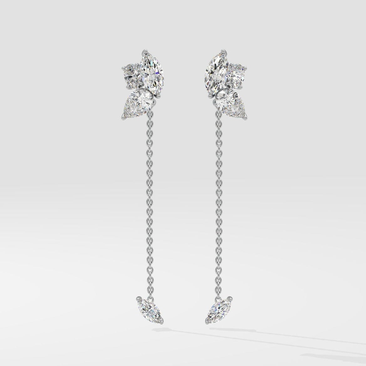 Cluster Diamond Modern Earrings