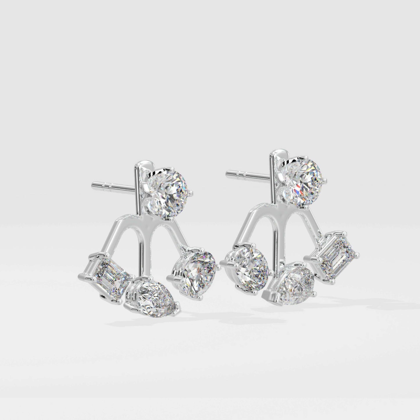 Crystal Diamond Front & Back Jacket Earrings