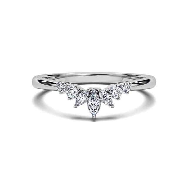 Curved Wedding Ring Women 