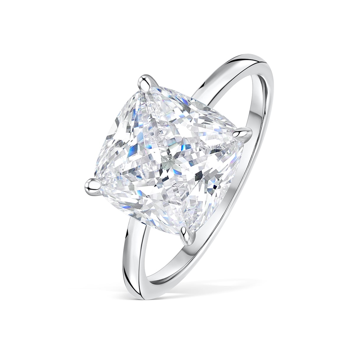 Cushion Cut Diamond Hidden Halo Ring