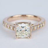 Cushion Cut Fancy Yellow Diamond Ring