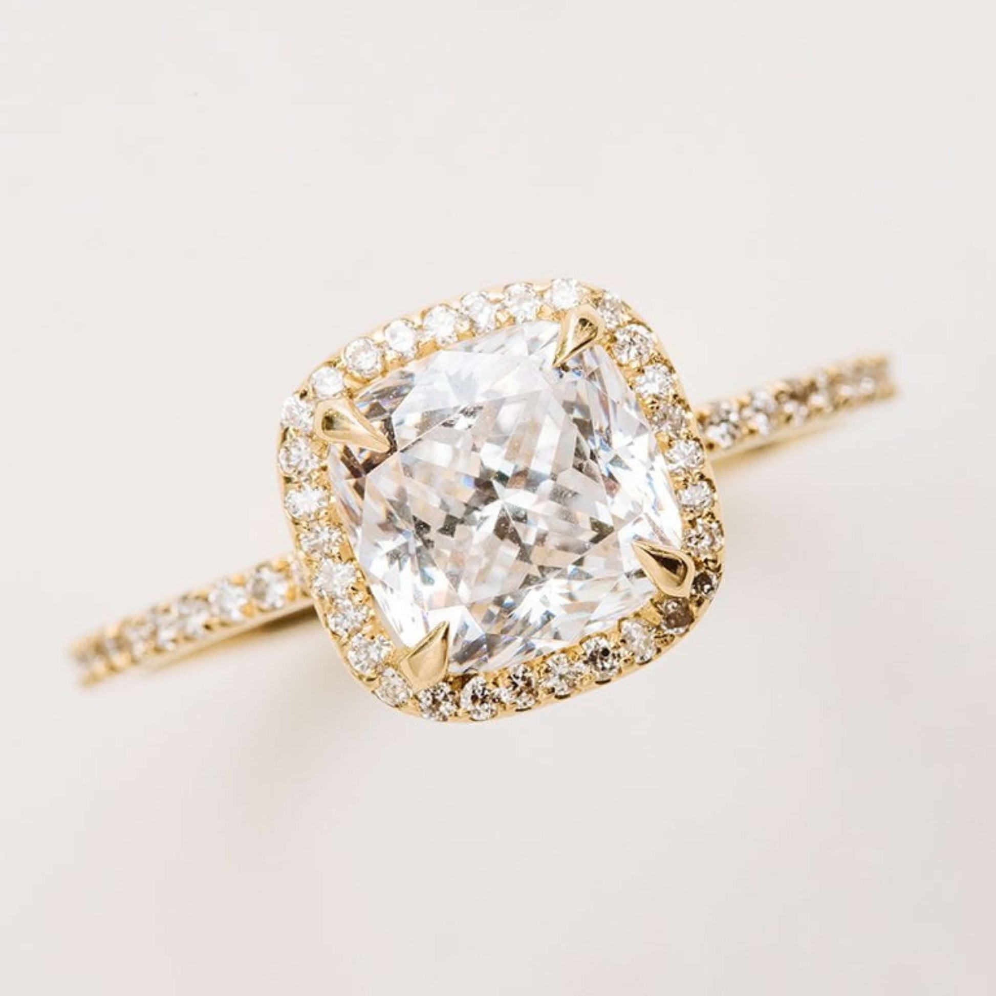 Cushion Cut Halo Diamond Engagement Ring