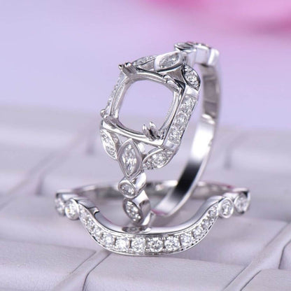 Cushion Semi Mount Ring-Without Stone Ring