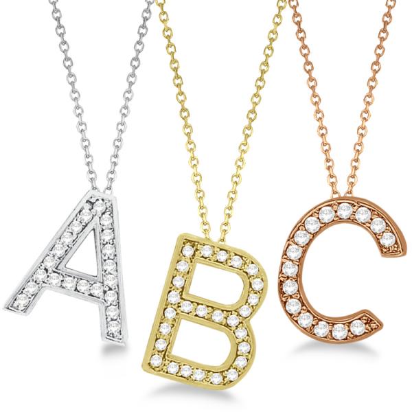 Custom Block Letter Initial Necklace