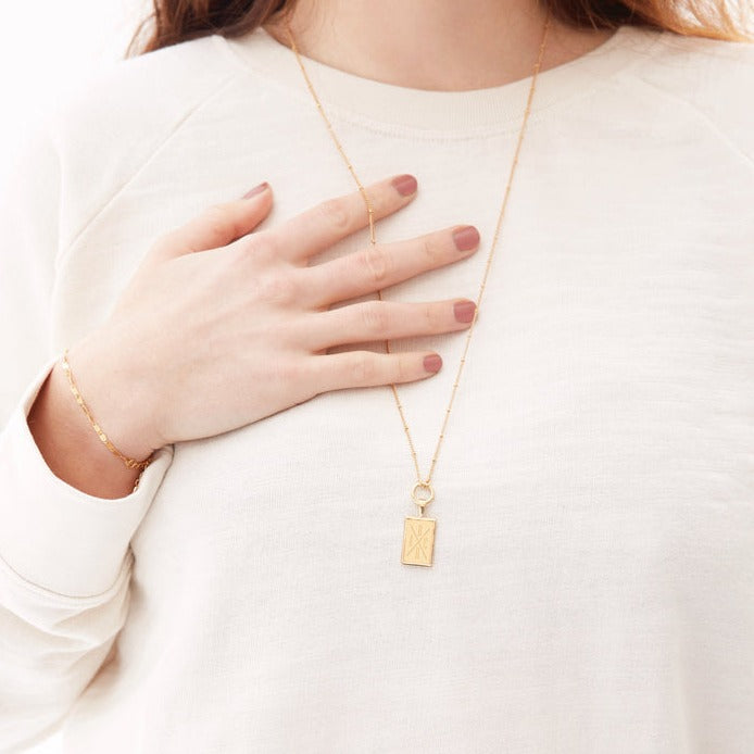 Custom Initial Name Disc with Family Necklace