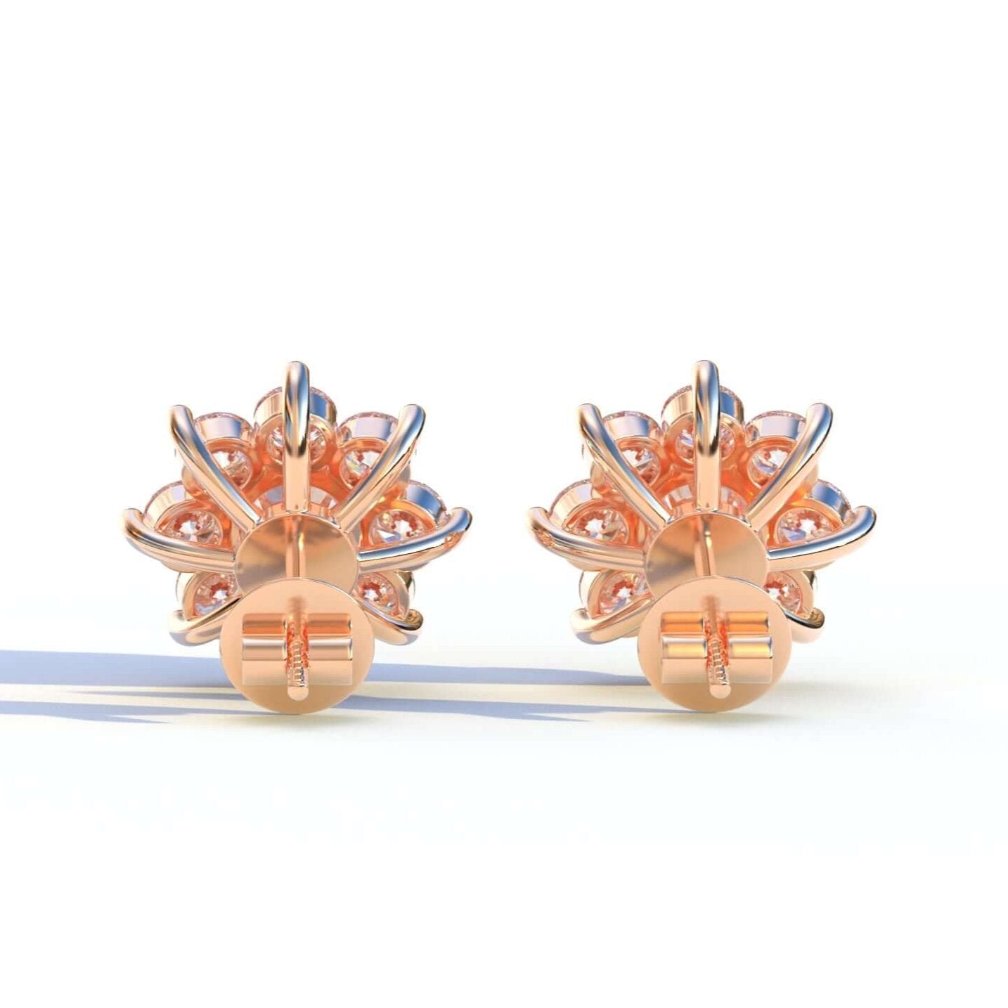 Cute Gold Plated Flower Stud Earrings