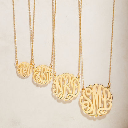 Dainty Three Initials Necklace