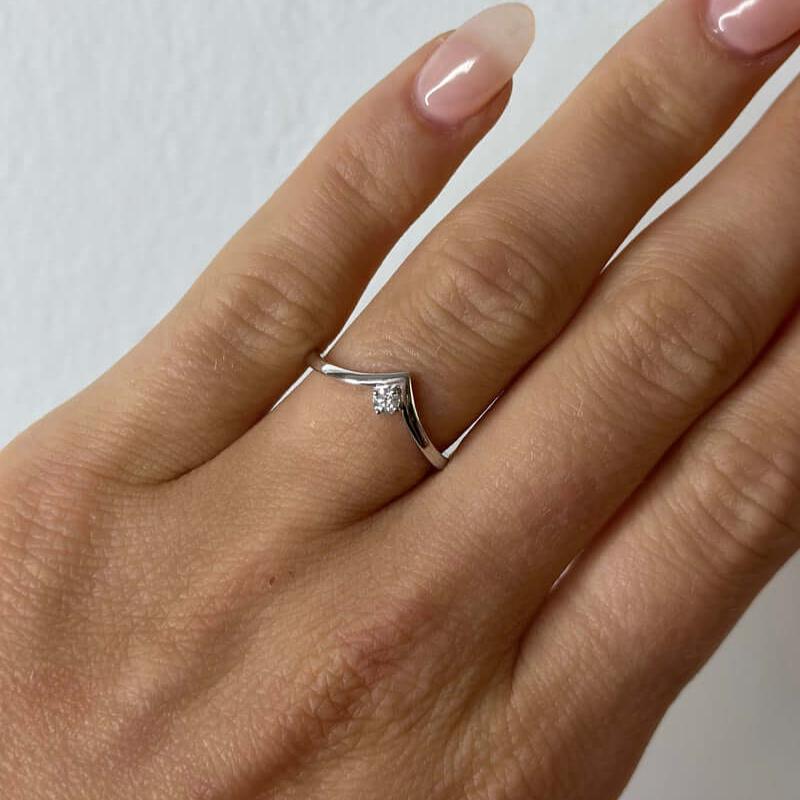 Dainty diamond Ring for Stacking Band