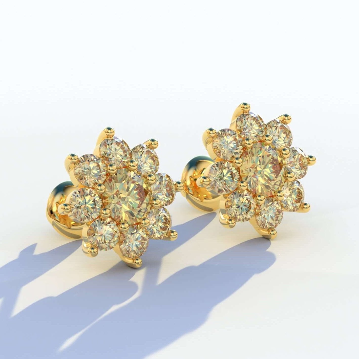 Diamond Earrings as Diamond Flower Earrings