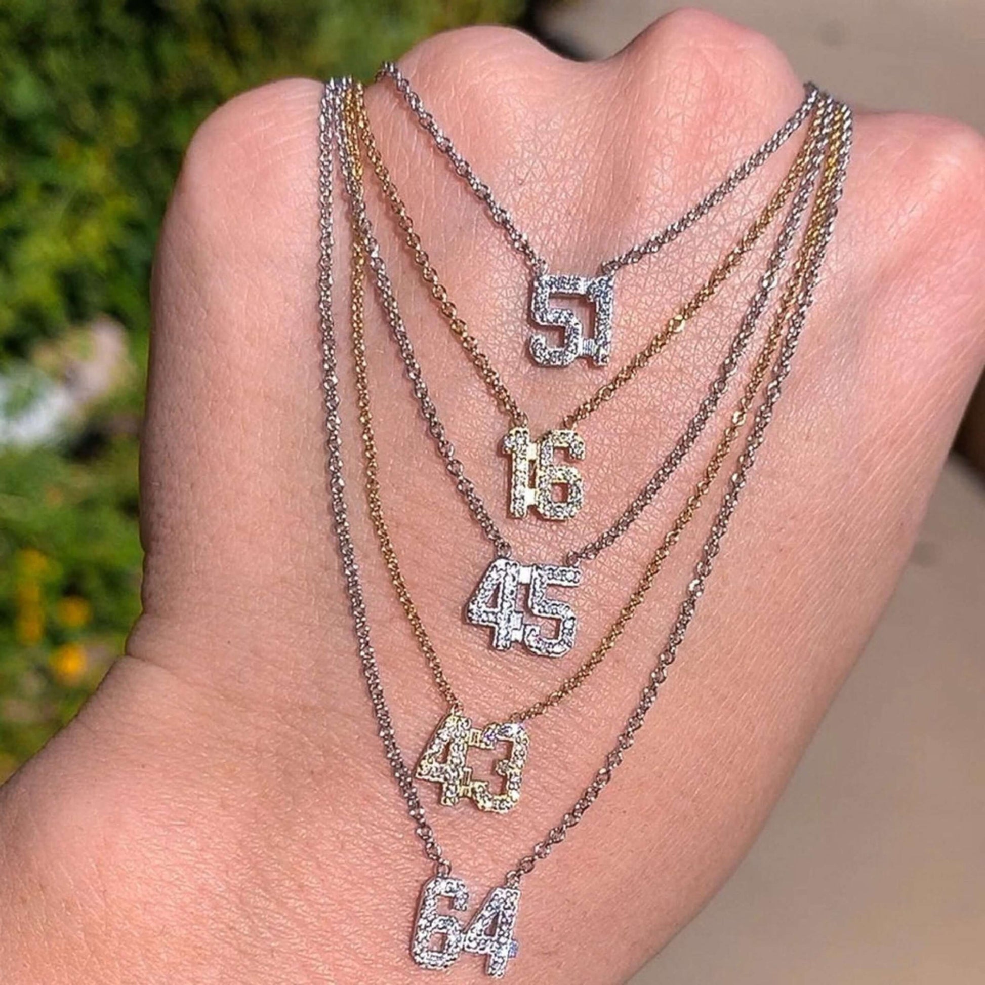 Diamond Number Necklace