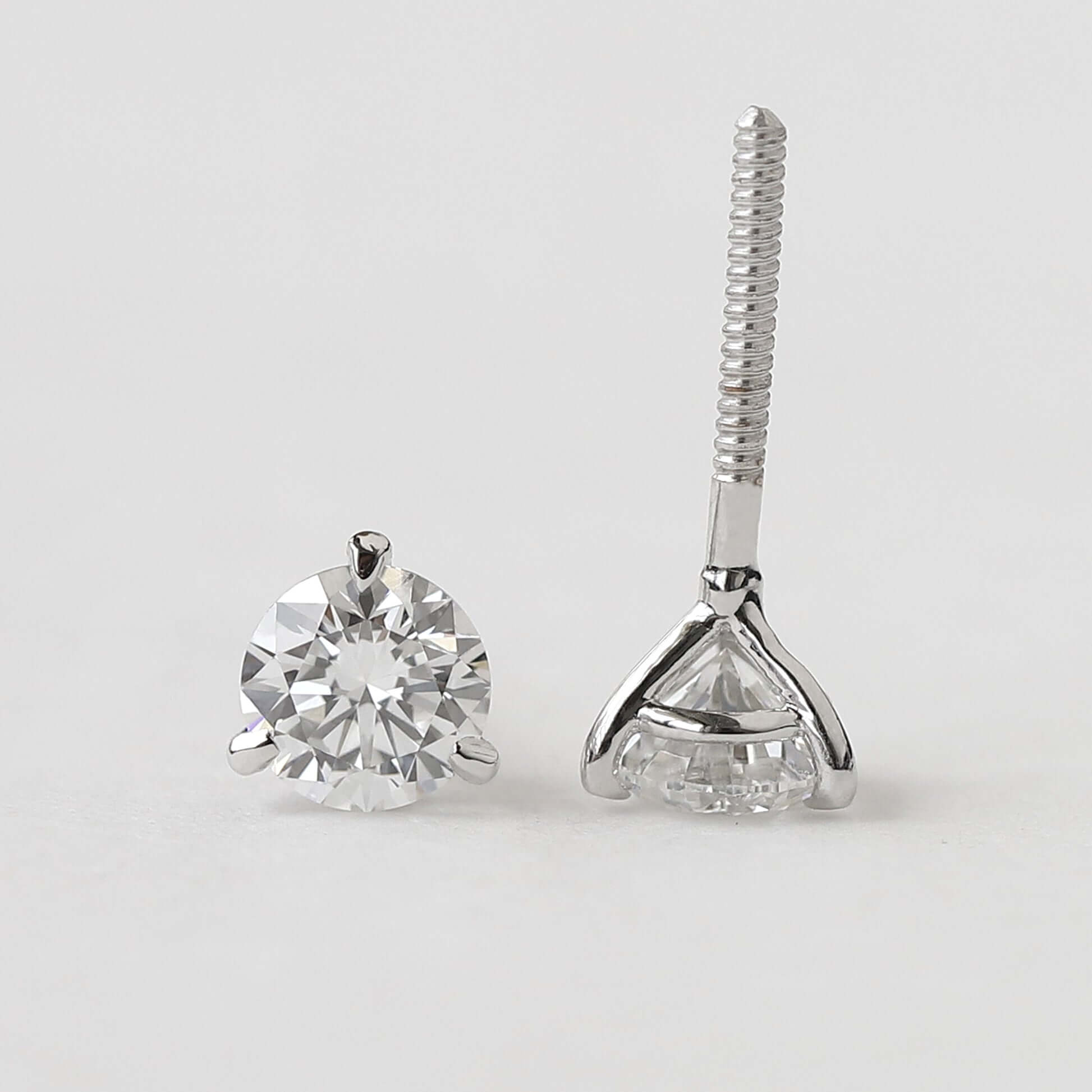 Diamond Solitaire Stud Earrings