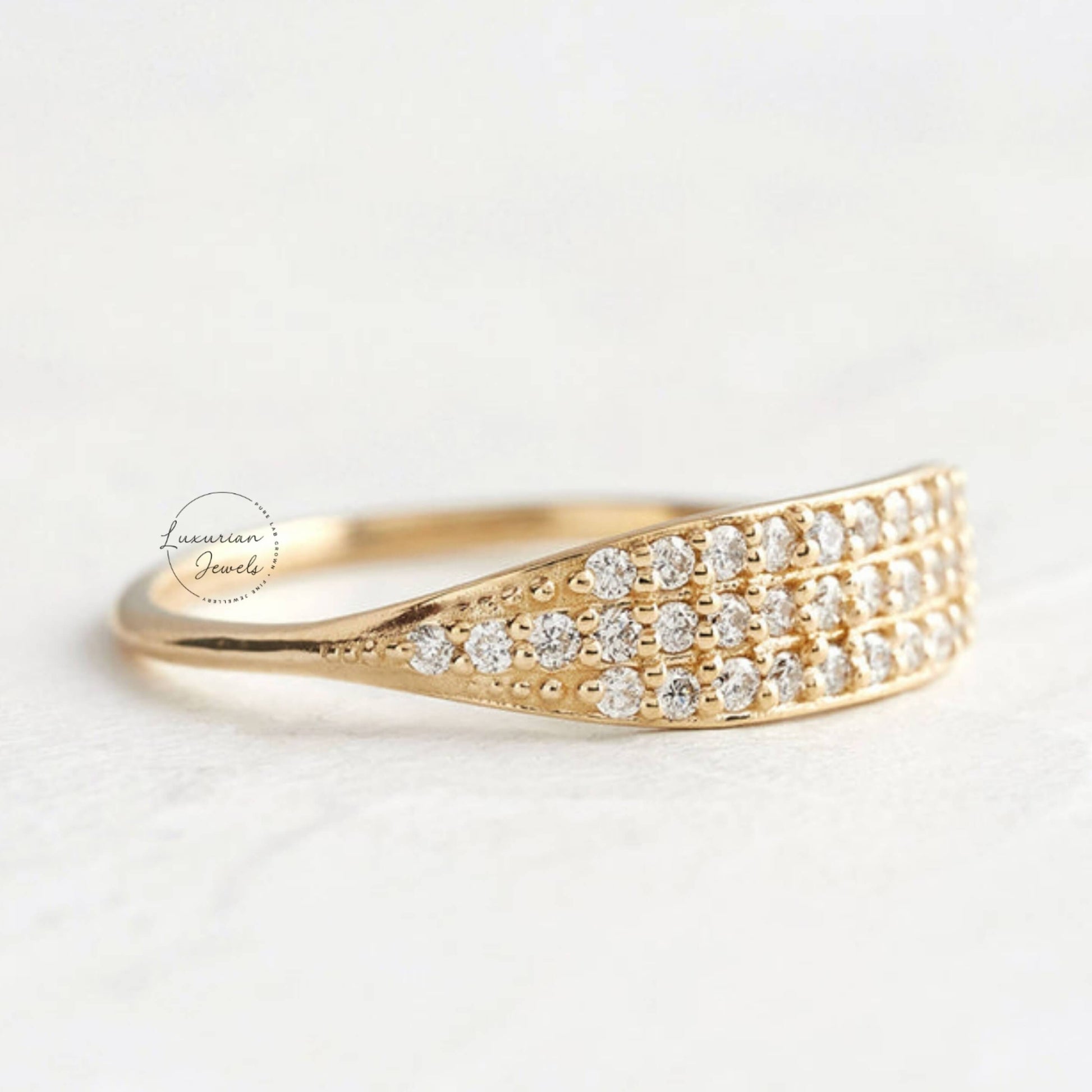 Diamond Three Row Anniversary Ring