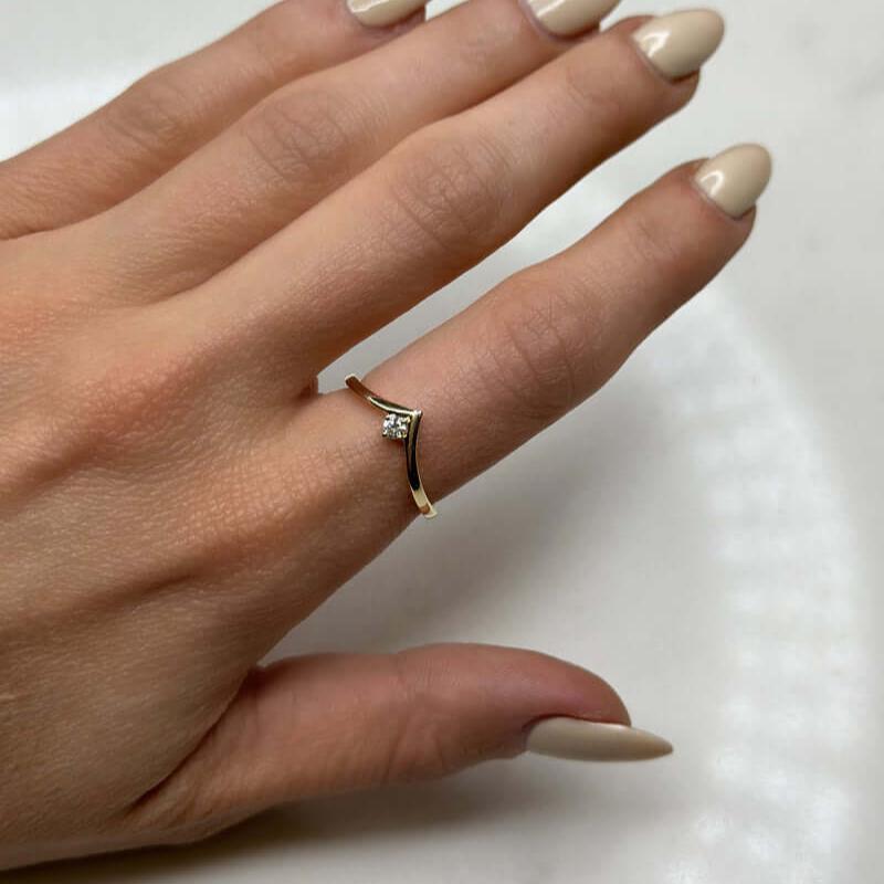 Diamond Wish Bone Wedding Ring