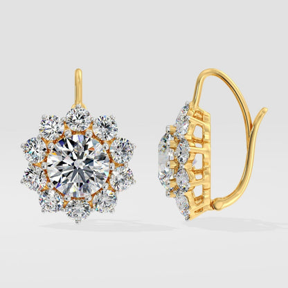 Diamond round studs in solid gold