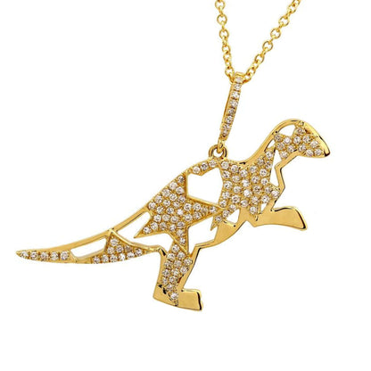 Dinosaur Pendant Necklace, Ethnic Curves