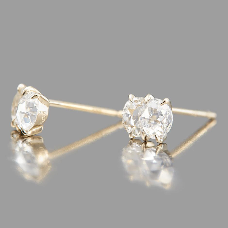 Double Diamond Stud Earrings