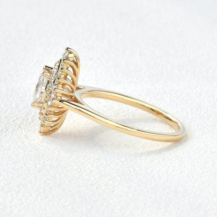 Double Halo Ring, Multi Cut Ring