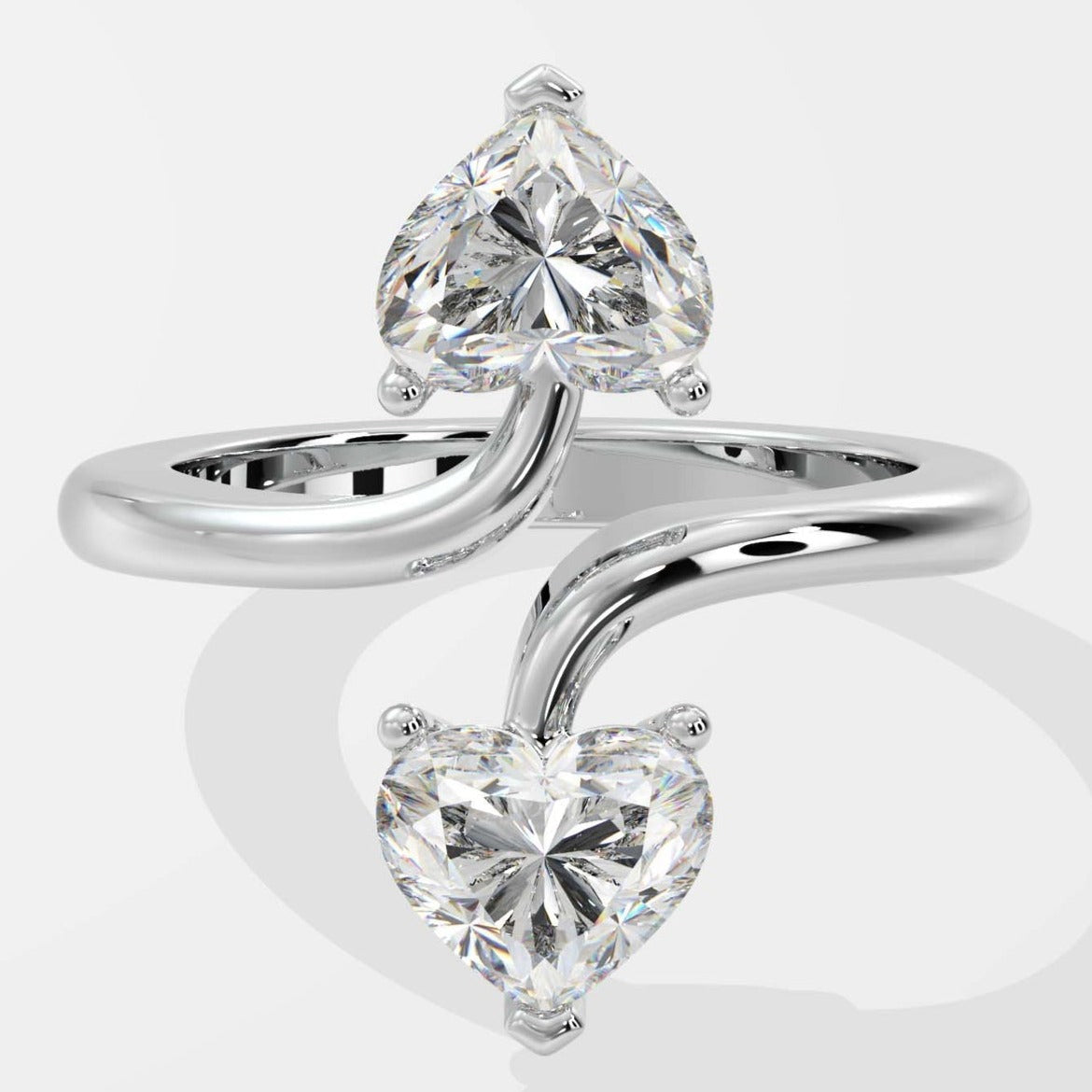 Double Heart Toi Moi Engagement Ring