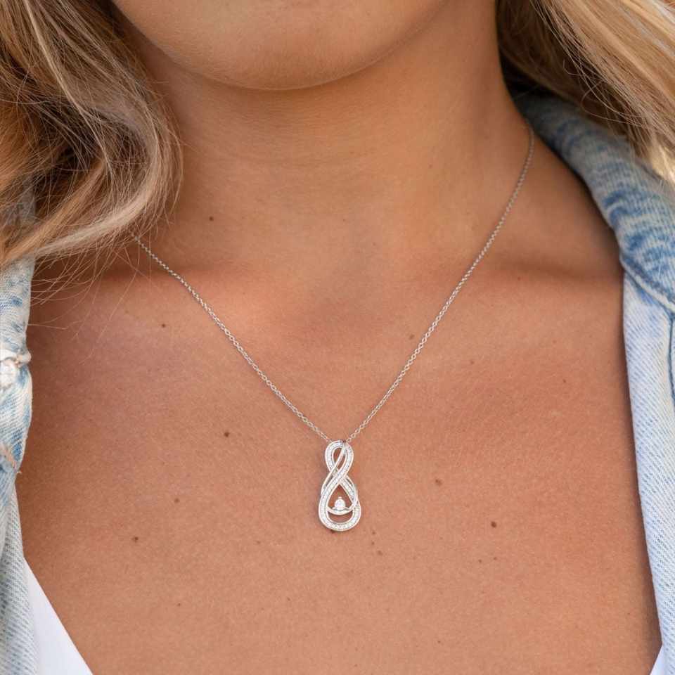 Double Infinity Round Lab Grown Diamond Pendant