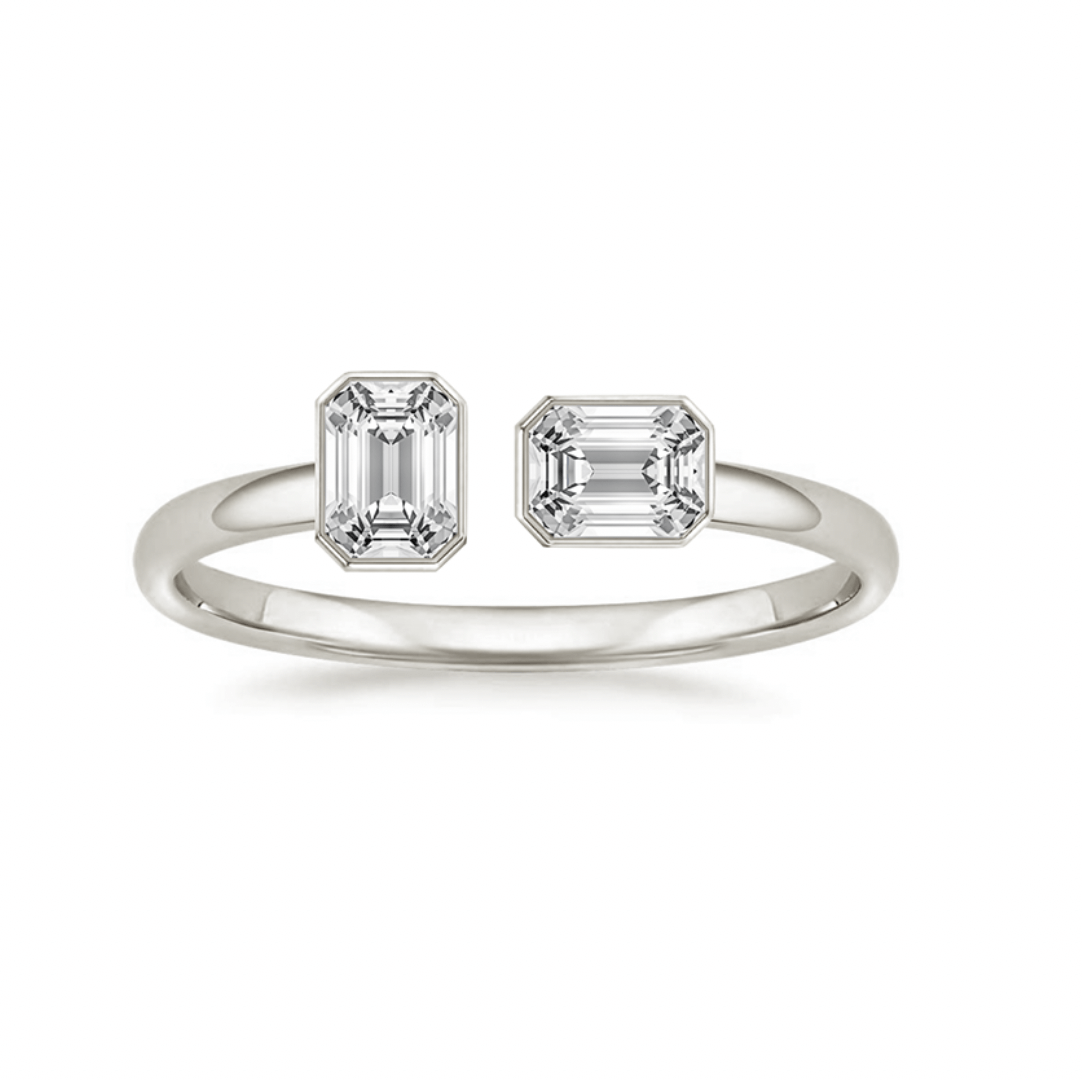 East & West Diamond Cuff Ring