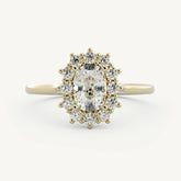 Elongated Cushion Halo Engagement Ring