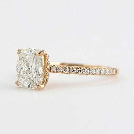 Elongated Cushion Moissanite Ring