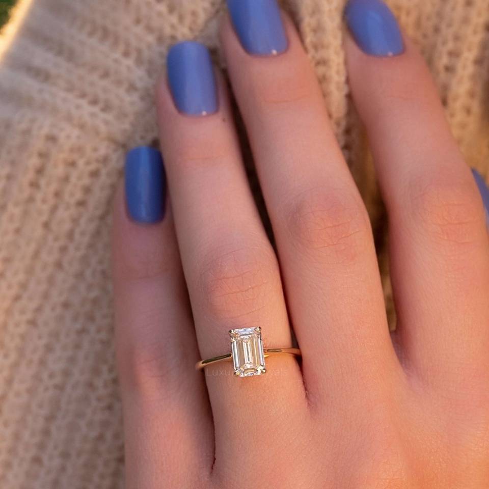 Emerald Cut Solitaire Rings