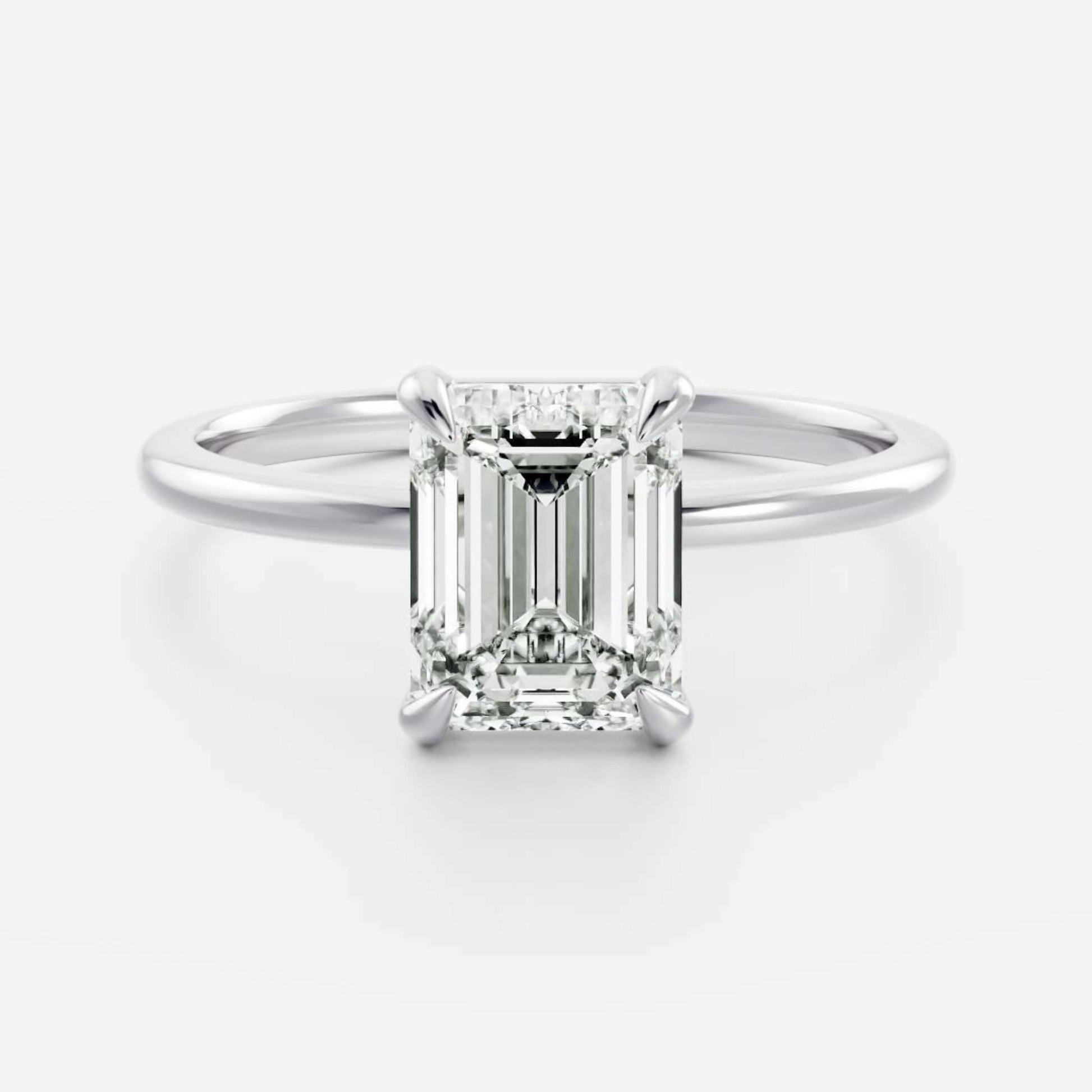 Emerald Cut Diamond, Basket Style Diamond Ring