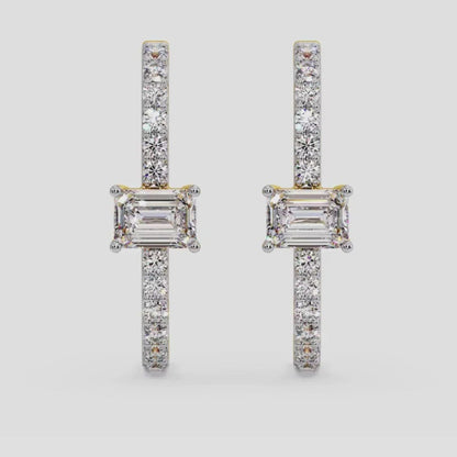 Emerald Cut Diamond Beautiful Earrings