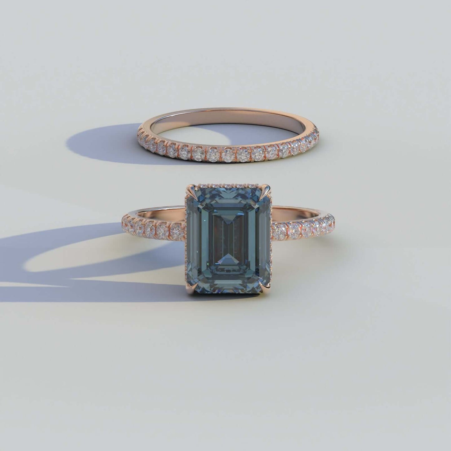 Emerald Cut Diamond Bridal Ring 