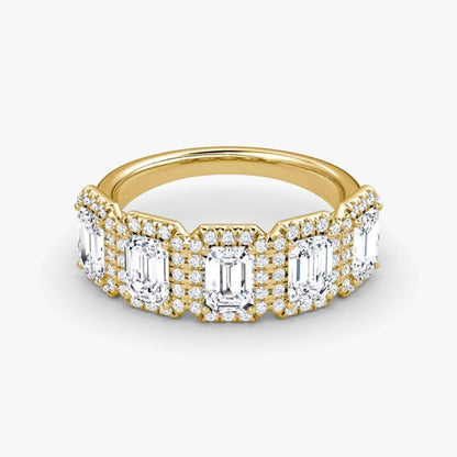 Emerald Cut Diamond Halo Wedding Ring