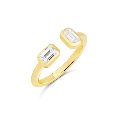 Emerald Cut Diamond Toi Moi Ring