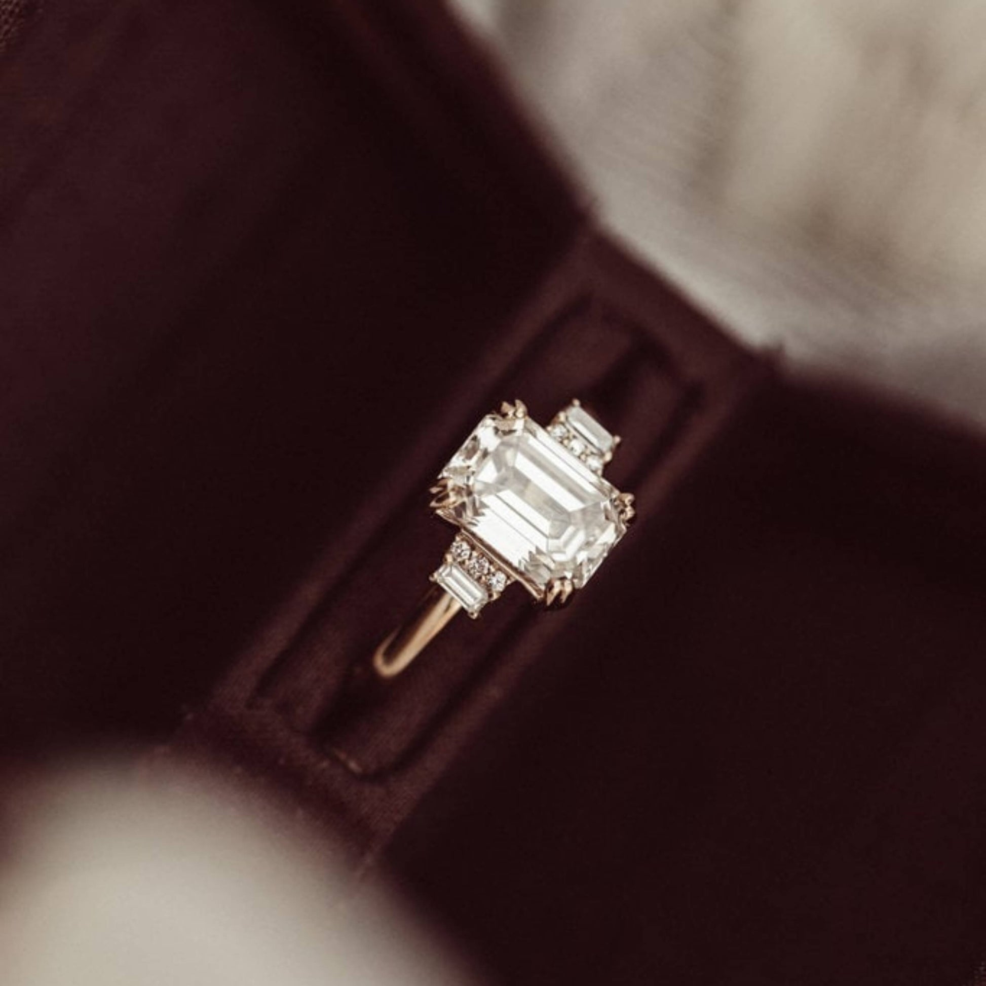 Emerald Cut Lab Grown Diamond Engagement Ring