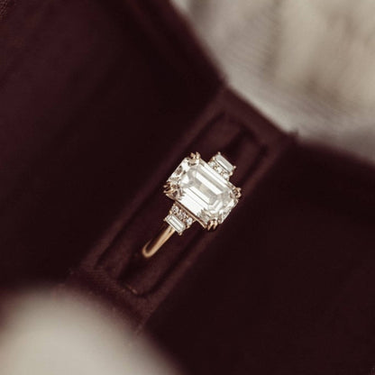 Emerald Cut Lab Grown Diamond Engagement Ring