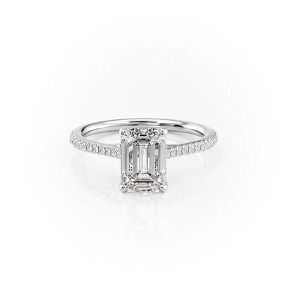 Emerald Cut Moissanite Diamond Ring