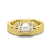 Emerald Cut Moissanite Diamond Solitaire Ring