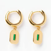 Emerald Shape Hoop Earrings