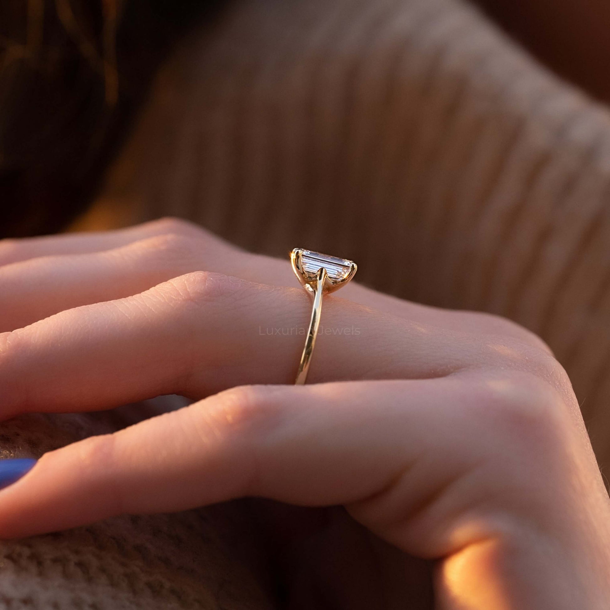 Emerald Solitaire, Emerald Diamond Ring