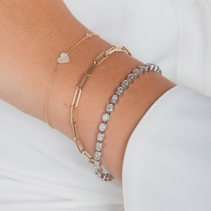 Engravable Inside Bracelet- Scattered Diamond Wedding Bracelet