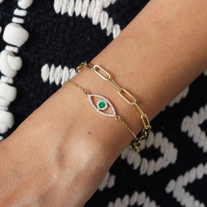 Evil Eye Birthstone Diamonds Bracelet