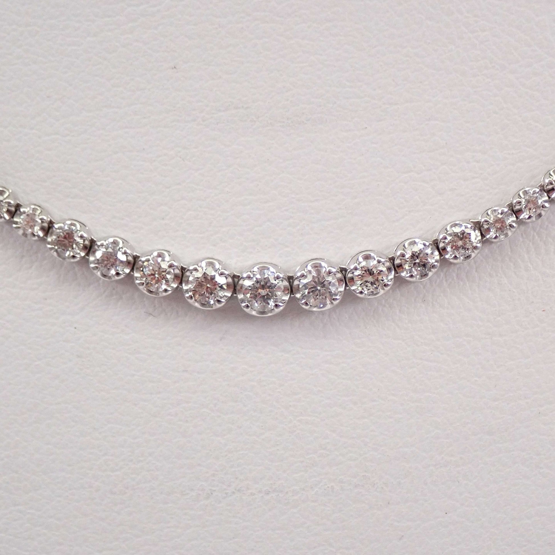 F+ Round Cut Moissanite Diamond Tennis Necklace