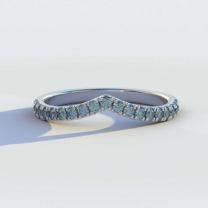 Fancy Vivid Blue Diamond Wedding Band