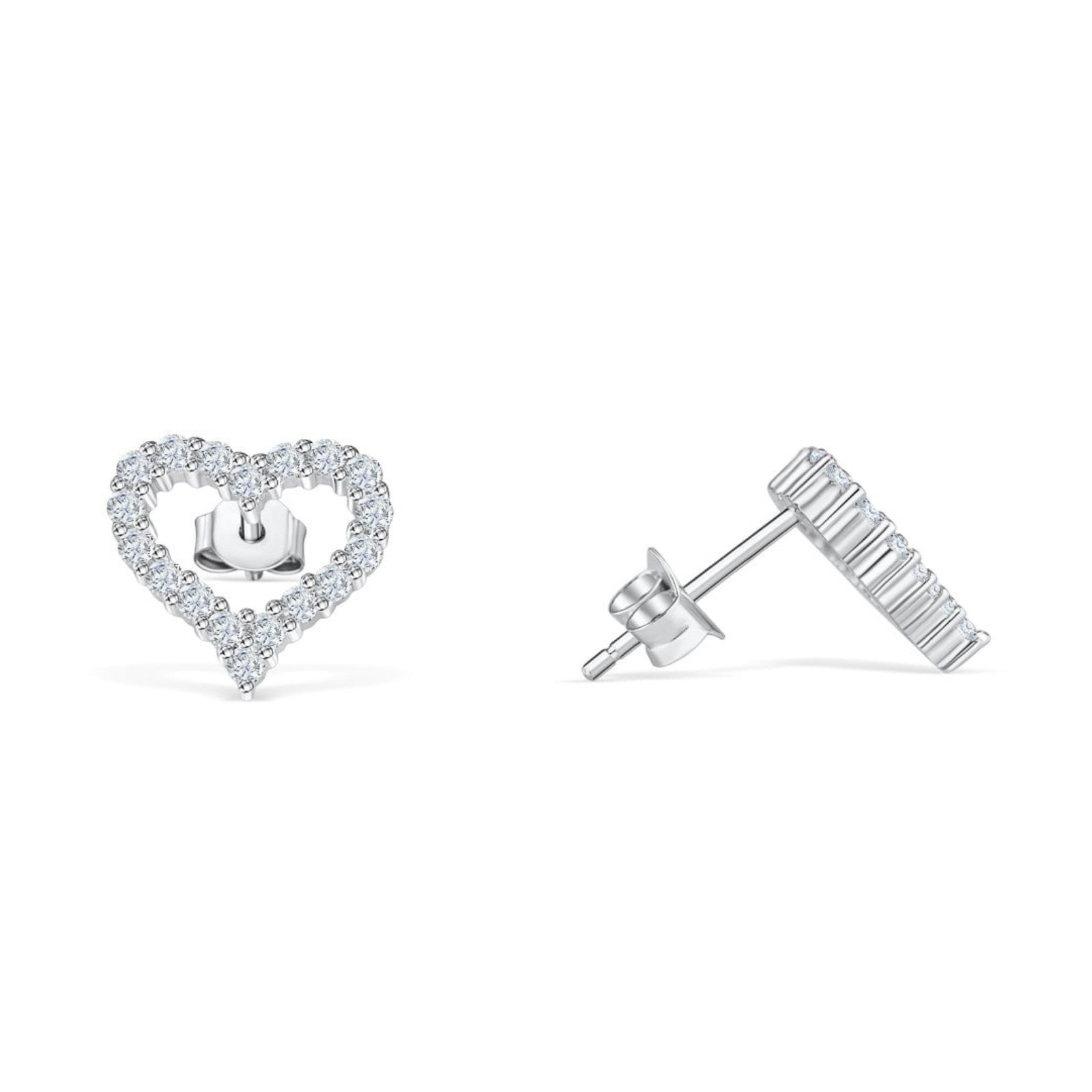 Flat Moissanite Crystal Stud Earrings