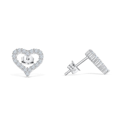 Flat Moissanite Crystal Stud Earrings